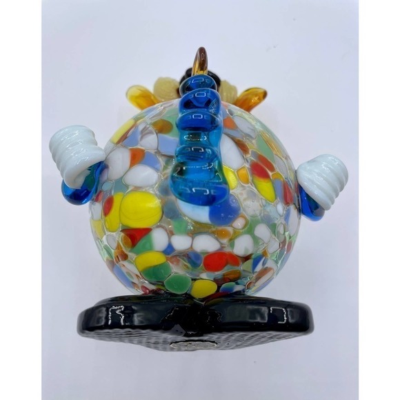 Vintage Murano Glass Fat Belly Round Clown Figurine Italy Rare Hollow Belly 7” - Picture 8 of 9